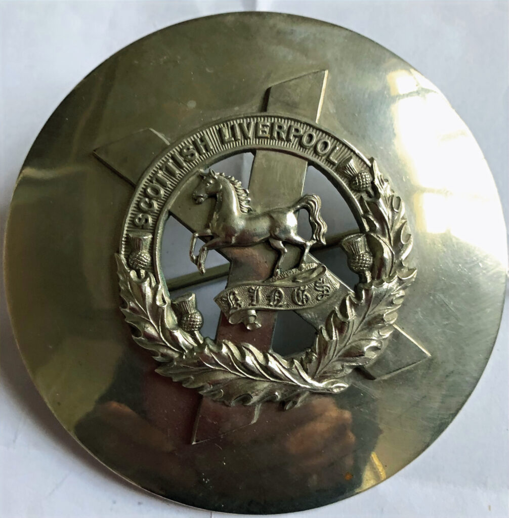 10th (Scottish) Bn. King's Liverpool piper's plaid brooch